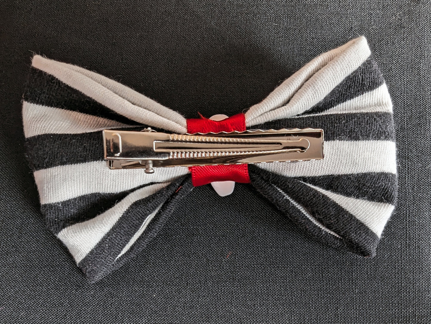 No You Hang Up Stripe Hair Bow