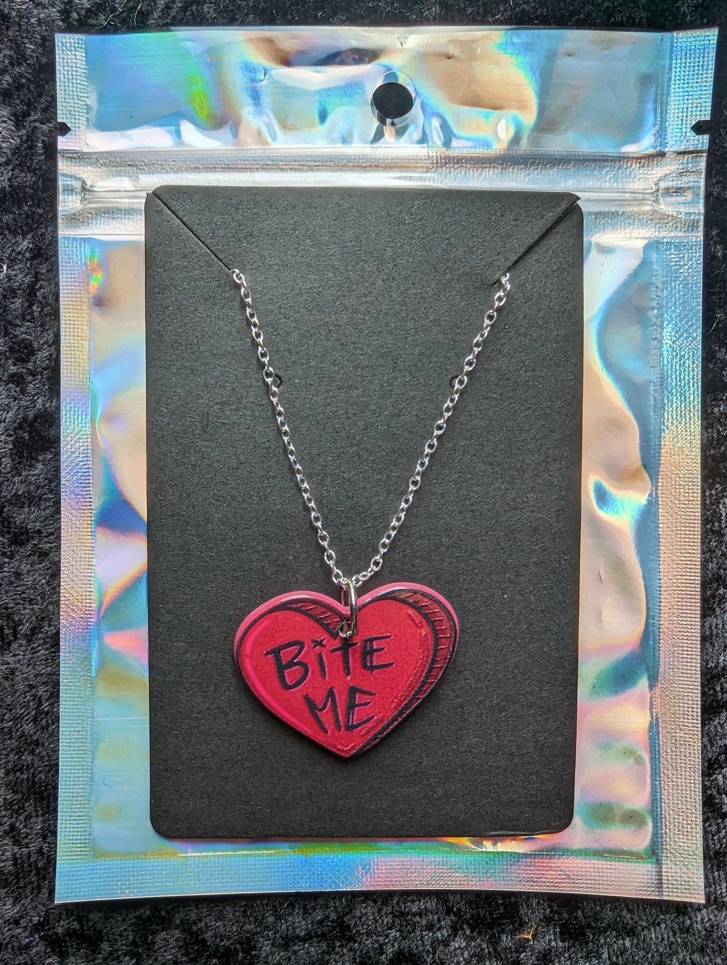 Bite Me Silver Necklace