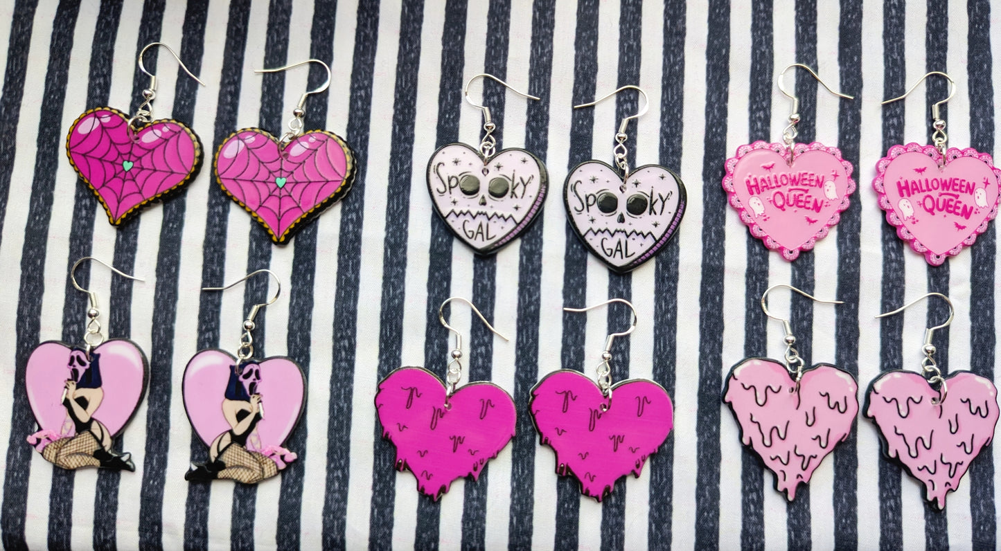 Pink Heart Earrings