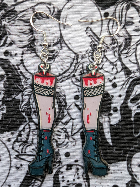 Fishnet Boot Earrings