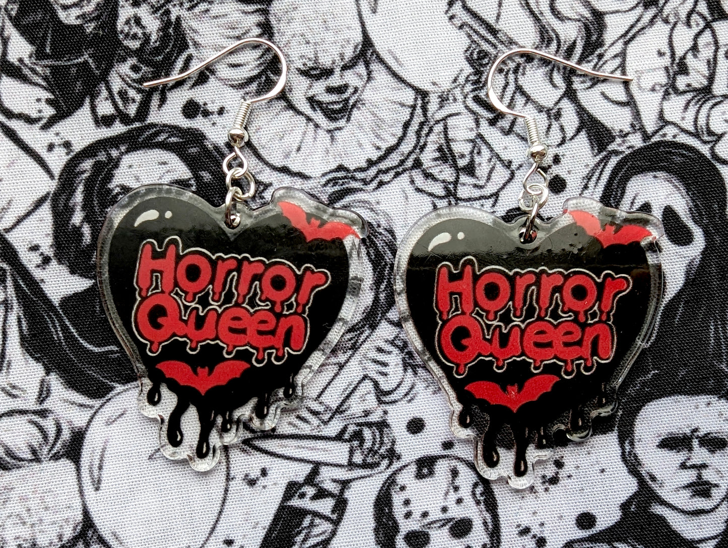 Horror Queen Heart Earrings