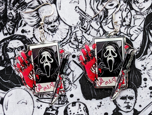 Ghostface Polaroid Earrings