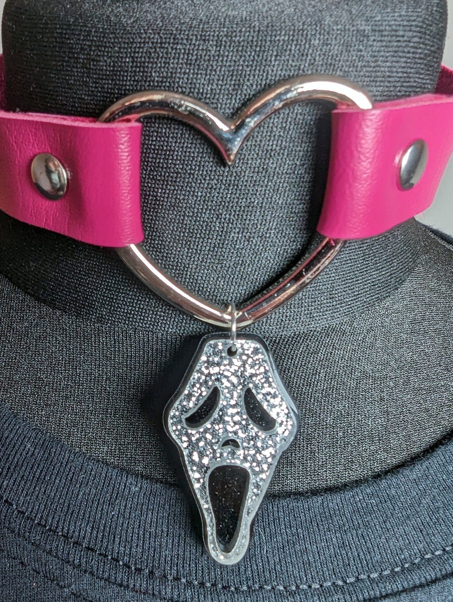 Bling Ghostface Heart Choker