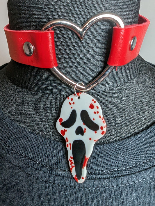 Ghostface Blood Splatter Heart choker