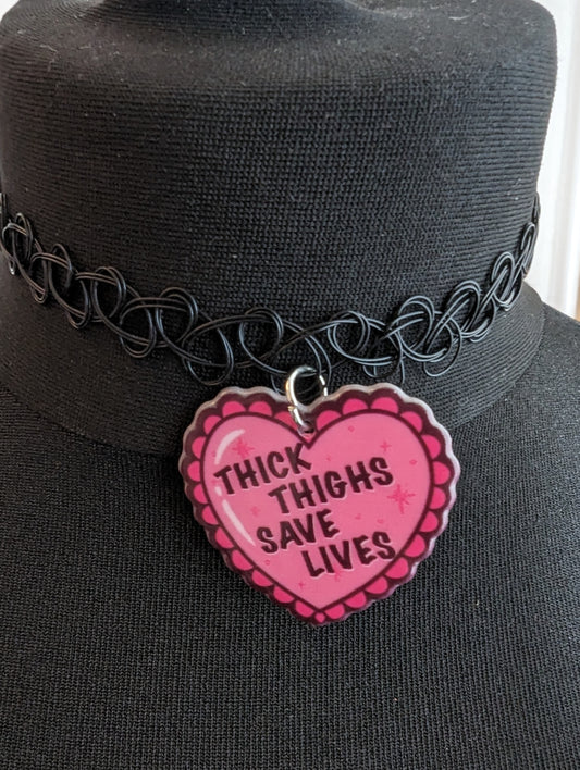 Thick Thighs Tattoo Choker