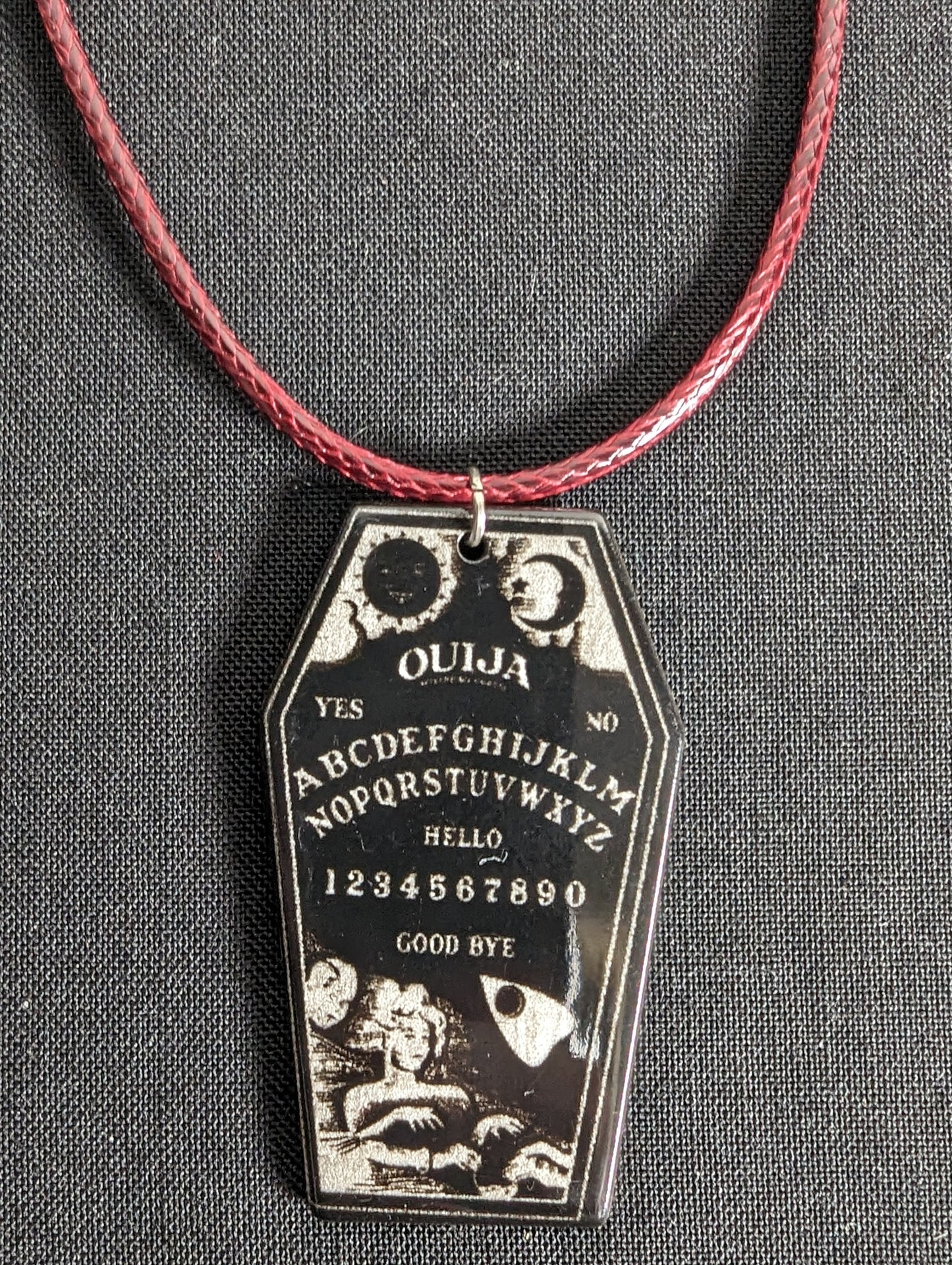 Black Ouija Coffin Necklace