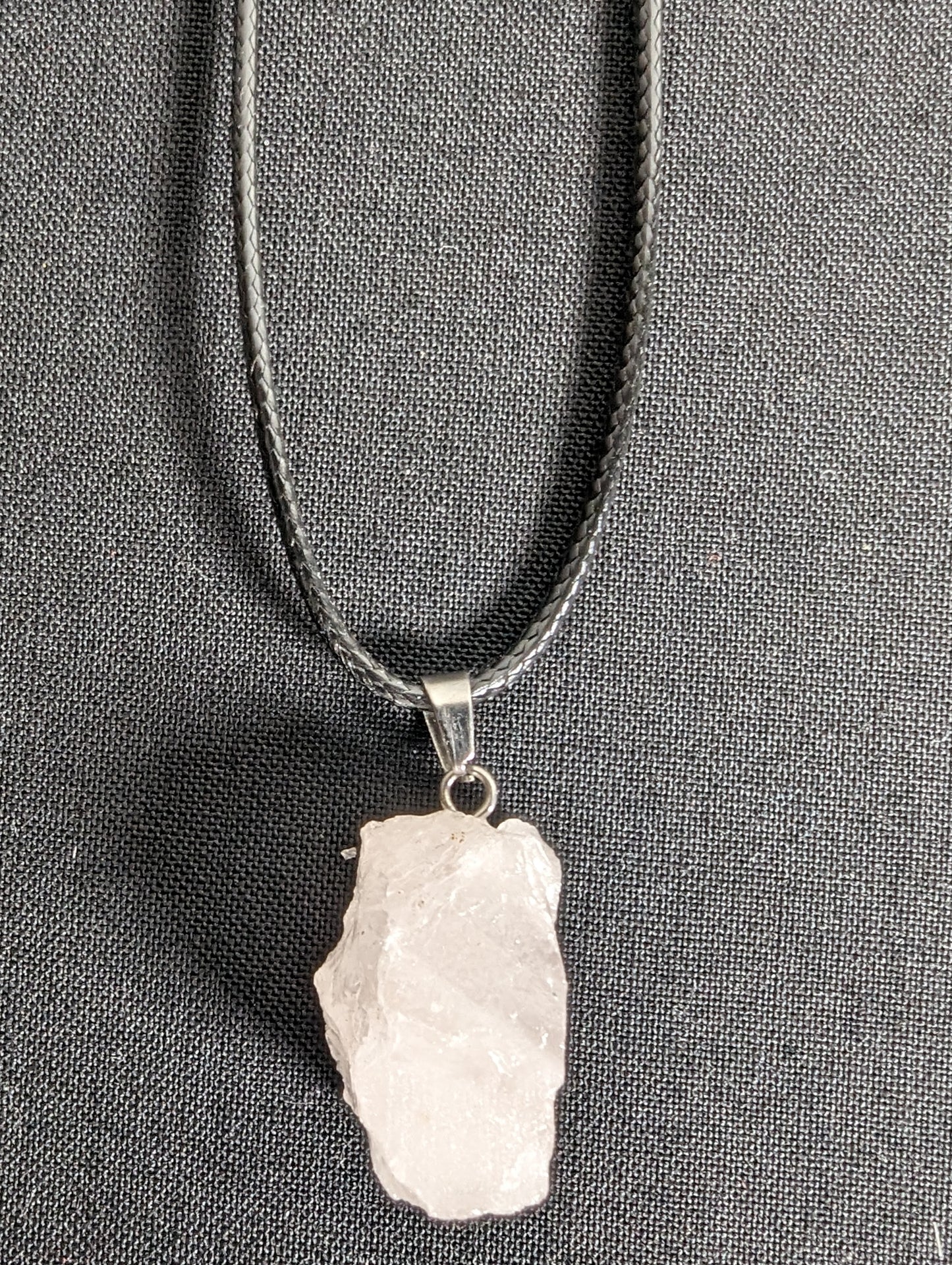 Rose Quartz Crystal Cord Necklace