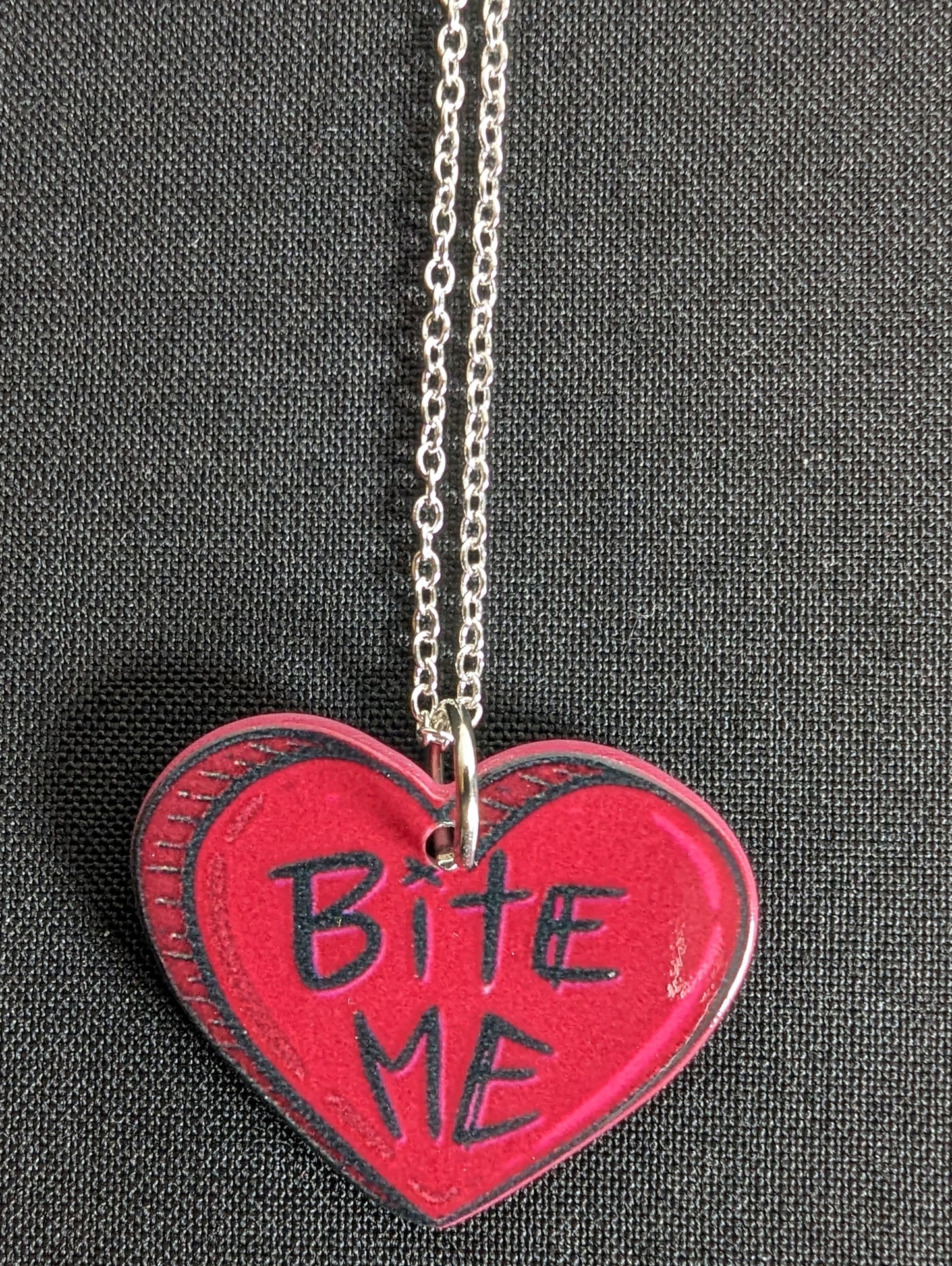 Bite Me Silver Necklace