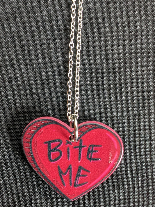 Bite Me Silver Necklace