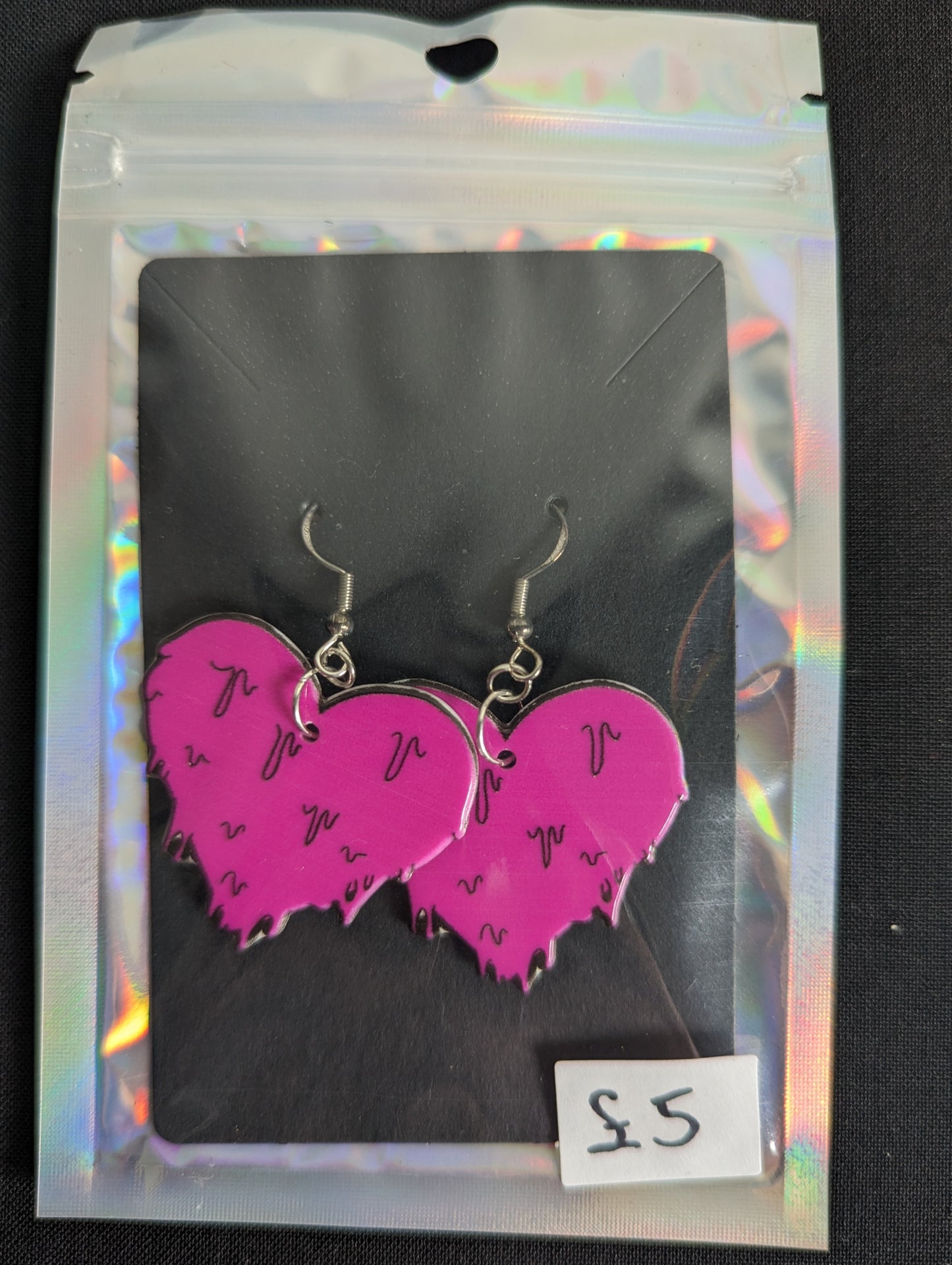 Pink Heart Earrings