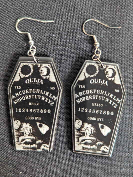 Ouija Coffin Earrings