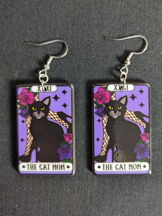 Cat Mom Tarot Earrings