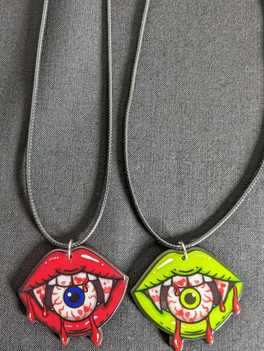 Vampire Eyeball Cord Necklace