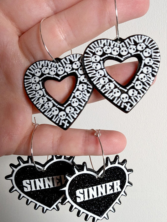 Black Heart Earrings