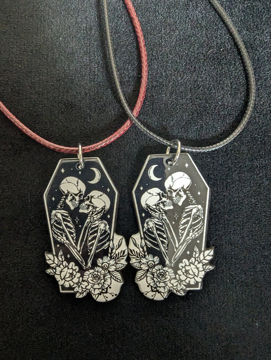 Love Kills Skeleton Cord Necklace