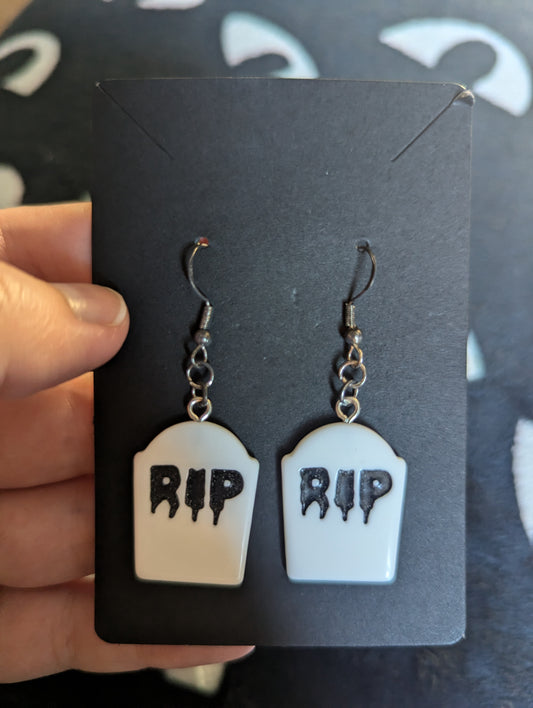 Rip Gravestone Earrings