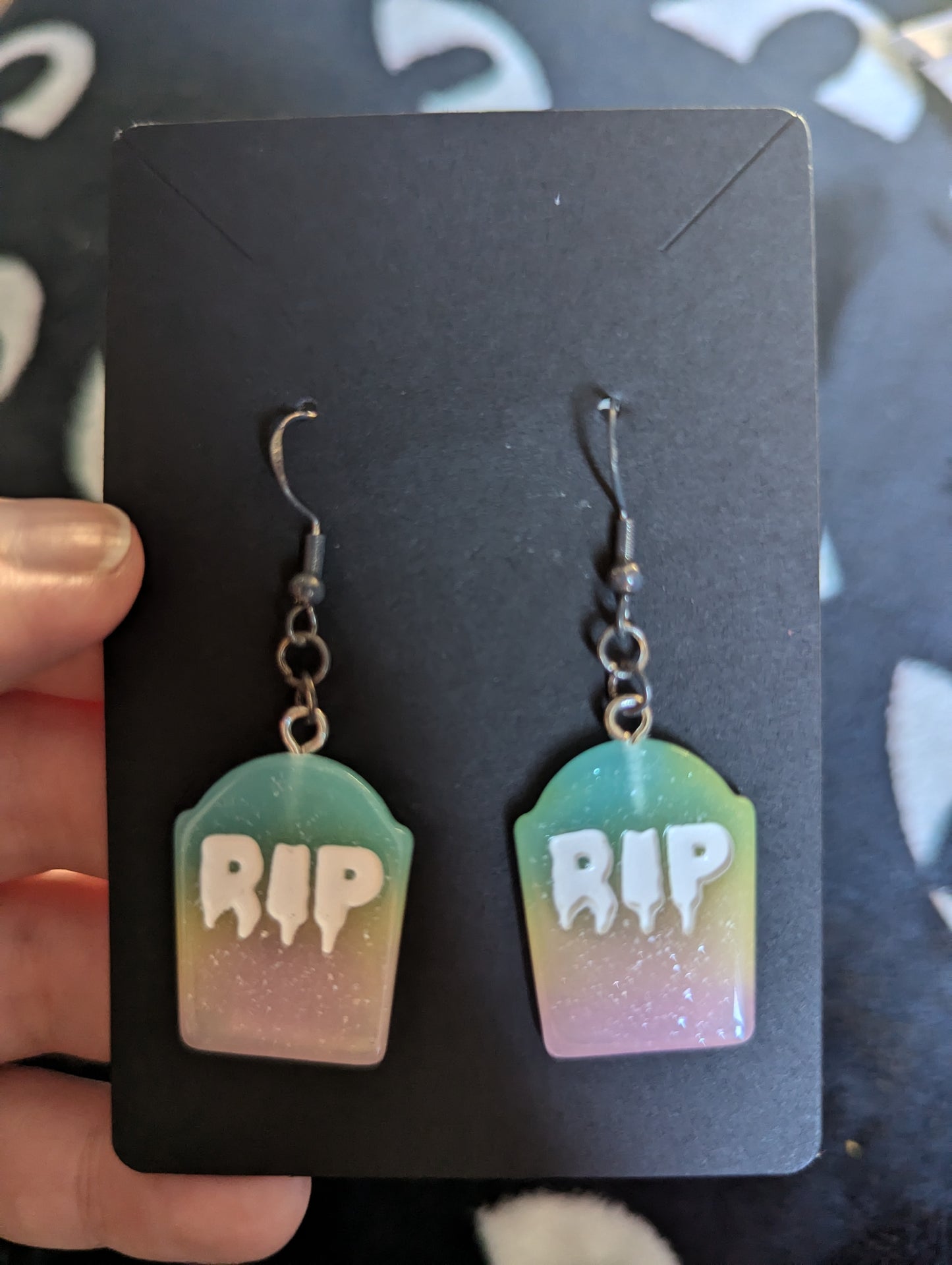 Rip Gravestone Earrings