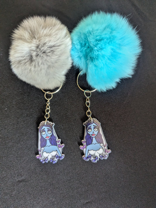 The Corpse Bride Pompom Keychain