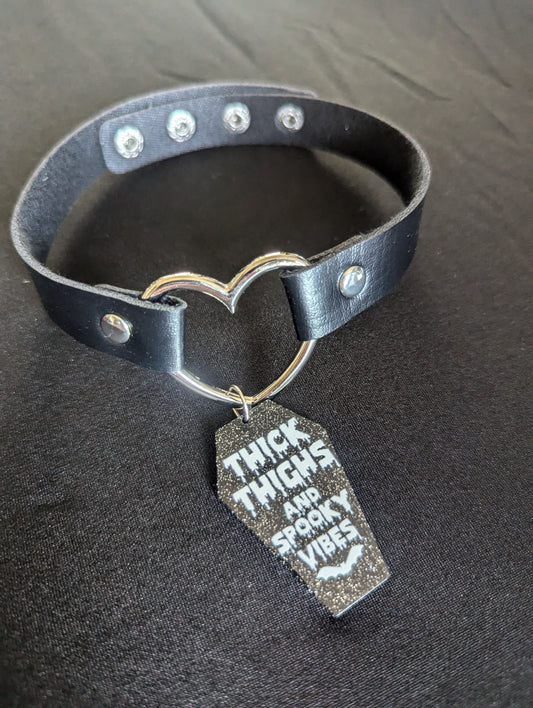 Black Thick Thighs Heart Choker