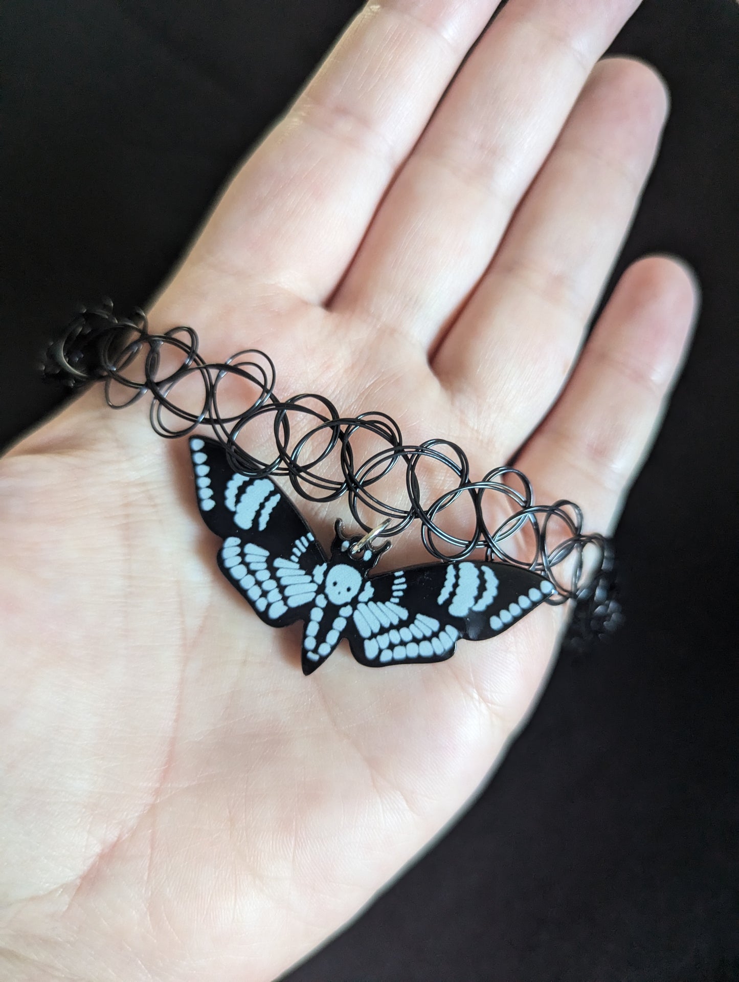 Death Moth Tattoo Choker