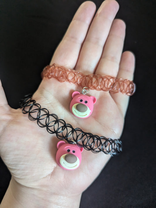 Pink Bear Tattoo Choker