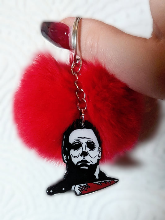 Michael Myers Pom Pom Keyring