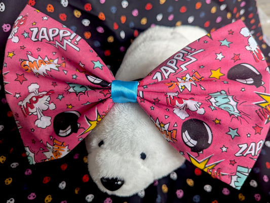 Giant Pink Comic Book Bow